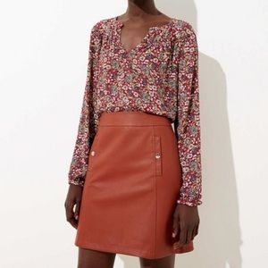 LOFT Faux Leather Skirt Size 6